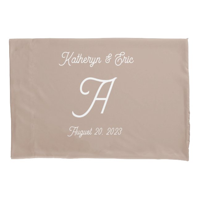 Mit Monogramm Pillowcase Kissenbezug (Vorderseite)
