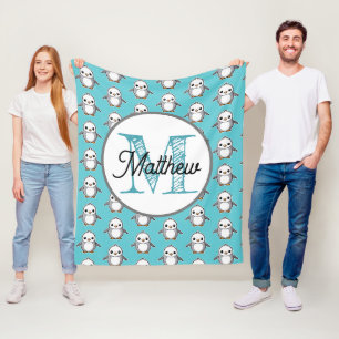 Mit Monogramm Pinguin aus Fleece