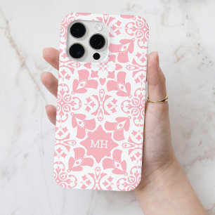Mit Monogramm Pink Girly Muster mit weißen Initial Case-Mate iPhone Hülle