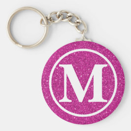 Mit Monogramm Pink Glitz BB Schlüsselanhänger