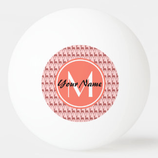 Mit Monogramm Pink Lachs Hirsch, Personalisierter Tischtennisball