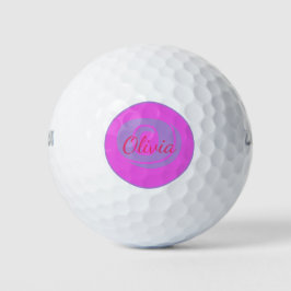 Mit Monogramm Pink, Magenta und Lavendel Golfball