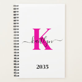 Mit Monogramm Pink-Schwarz-Initialname-Planer Planer
