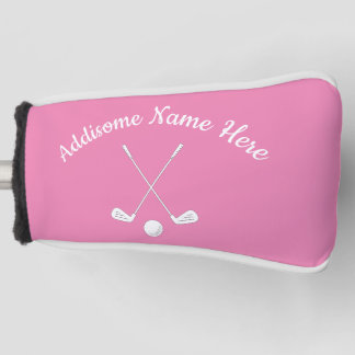 Mit Monogramm Pink White golfball club Ladys Golf Headcover