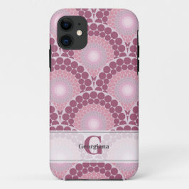 Mit Monogramm Pinks Dusky Rose Dot Mandala Case-Mate iPhone Hülle