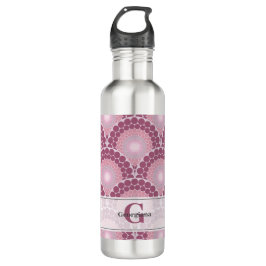 Mit Monogramm Pinks Dusky Rose Dot Mandala Edelstahlflasche