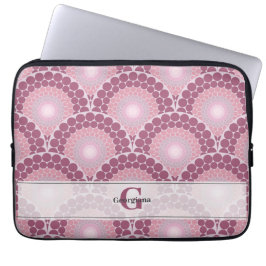 Mit Monogramm Pinks Dusky Rose Dot Mandala Laptopschutzhülle