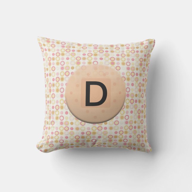 Mit Monogramm Polka Dot Außenwirbelkissen Kissen Für Draußen (Vorderseite)