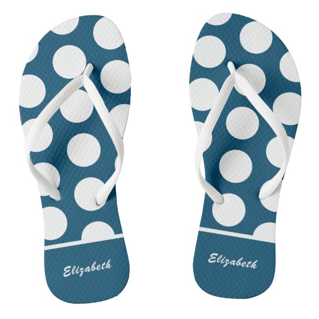 Mit Monogramm Polka Dot Flip Flops (Fußbett)