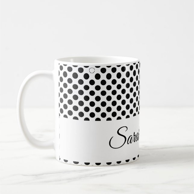 mit Monogramm Polka-Punkte Kaffeetasse (Links)