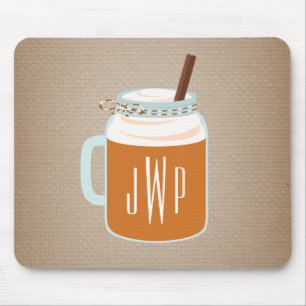 Mit Monogramm Pumpkin Gewürz Mason Jar Fall Drink Mousepad