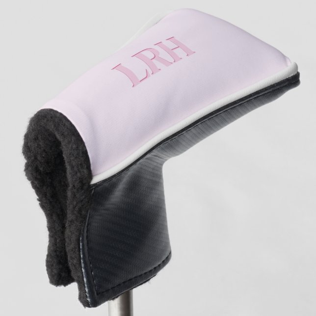 Mit Monogramm Putschschutz für Frauen in Rosa Golf Headcover (3/4 Vorderseite)
