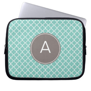 Mit Monogramm Quatrefoil Muster Laptopschutzhülle