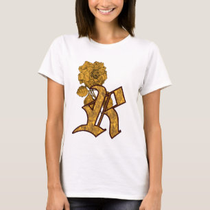 Mit Monogramm R Gold Peony T Shirt