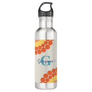 Mit Monogramm Radiant Aegean Summer Dot Mandala Edelstahlflasche
