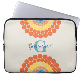 Mit Monogramm Radiant Aegean Summer Dot Mandala Laptopschutzhülle