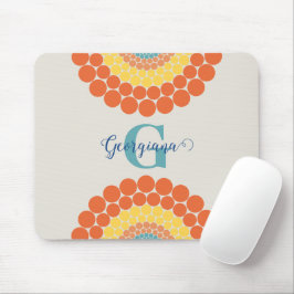 Mit Monogramm Radiant Aegean Summer Dot Mandala Mousepad