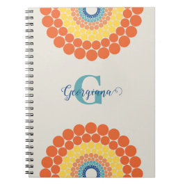 Mit Monogramm Radiant Aegean Summer Dot Mandala Notizblock