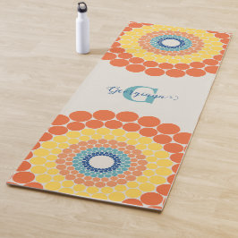 Mit Monogramm Radiant Aegean Summer Dot Mandala Yogamatte
