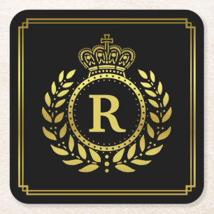 Mit Monogramm Rechteckiger Pappuntersetzer