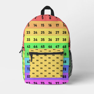 Mit Monogramm Regenbogen 100 Zahlen Übersicht Math Bedruckter Rucksack