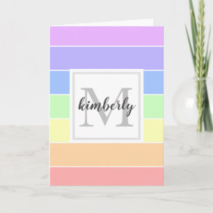 Mit Monogramm Regenbogenfarbenmuster Karte