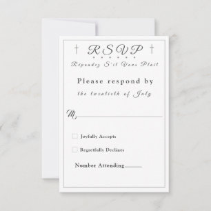 Mit Monogramm Remissionskarte für weiße Imitat RSVP Karte