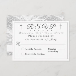Mit Monogramm Remissionskarte für weiße Imitat RSVP Karte