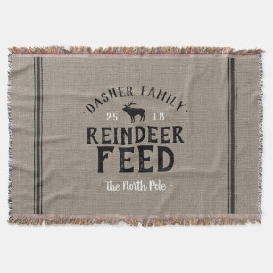 Mit Monogramm Rentier Füttre Grain Sack Decke