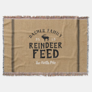 Mit Monogramm Rentier Füttre Grain Sack Decke