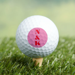 Mit Monogramm rosa, benutzerdefinierte Gastgeschen Golfball