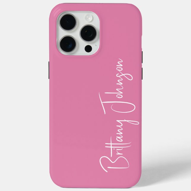 Mit Monogramm rosa Case-Mate iPhone Hülle (Rückseite)