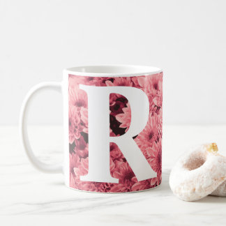 Mit Monogramm-Rosa-Chrysanthemum-Tasse Kaffeetasse