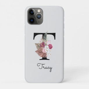 Mit Monogramm rosa Floral Initial Case-Mate iPhone Hülle