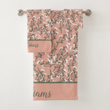 Mit Monogramm rosa, grüne Blume