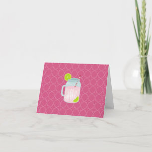 Mit Monogramm rosa Lemonade + Berry Quatrefoil