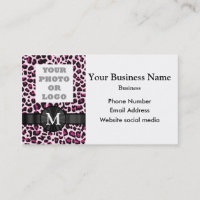 Mit Monogramm rosa Leoparddruckmuster und -logo