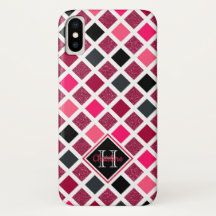 Mit Monogramm rosa Lila Girly Geometric-Muster