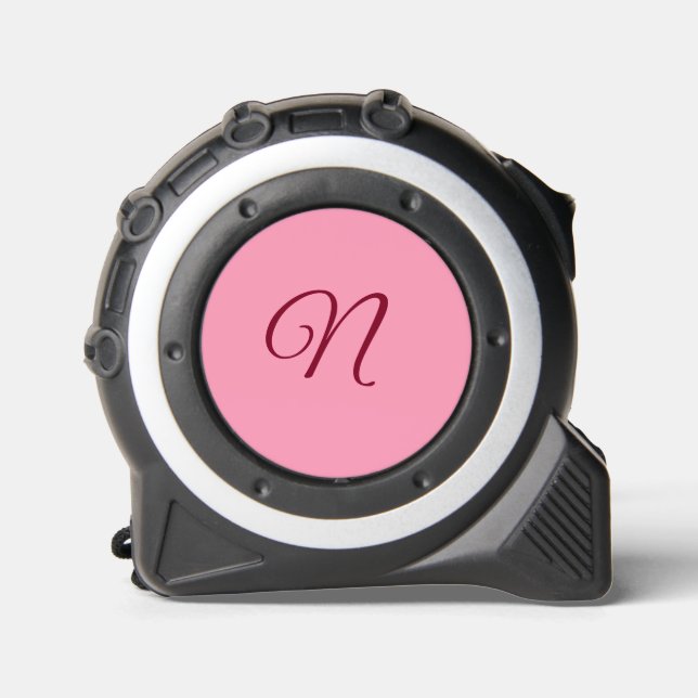 Mit Monogramm rosa Maßband (Vorderseite)
