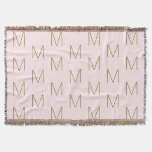 Mit Monogramm Rosa-Rosa-Muster Decke