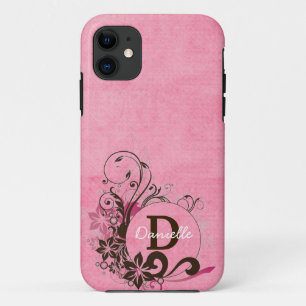 Mit Monogramm rosa starker Mit Blumenfall des Case-Mate iPhone Hülle