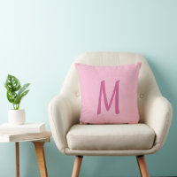 Mit Monogramm rosa Swirl Elegantes modernes Kissen