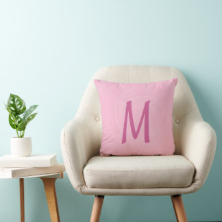 Mit Monogramm rosa Swirl Elegantes modernes Kissen