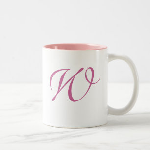 Mit Monogramm rosa Tasse für die Wirbel-Sammlung