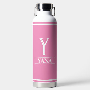 Mit Monogramm rosa Trinkflasche