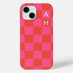 Mit Monogramm rosa und orangefarbenes Prüfmuster  Case-Mate iPhone Hülle