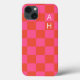 Mit Monogramm rosa und orangefarbenes Prüfmuster  Case-Mate iPhone Hülle (Back)