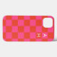 Mit Monogramm rosa und orangefarbenes Prüfmuster  Case-Mate iPhone Hülle (Back (Horizontal))