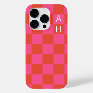 Mit Monogramm rosa und orangefarbenes Prüfmuster  Case-Mate iPhone 14 Pro Hülle