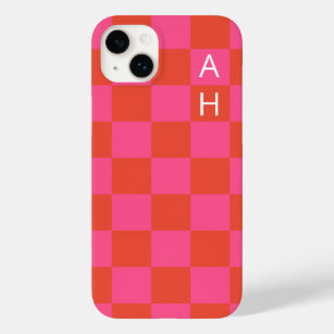 Mit Monogramm rosa und orangefarbenes Prüfmuster  Case-Mate iPhone 14 Plus Hülle
